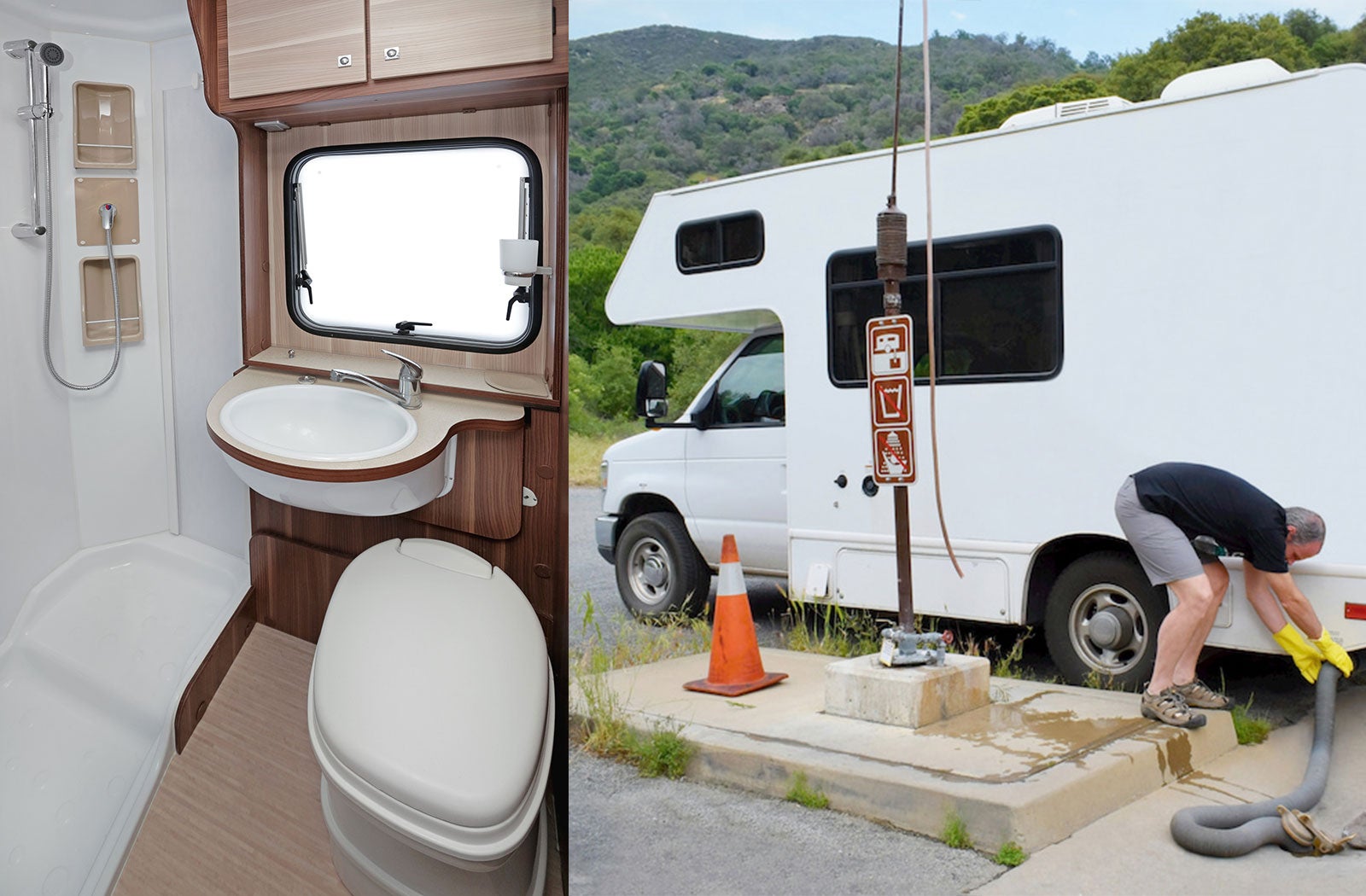 Portable RV/camper toilet and holding tank setup in Wylie, Texas